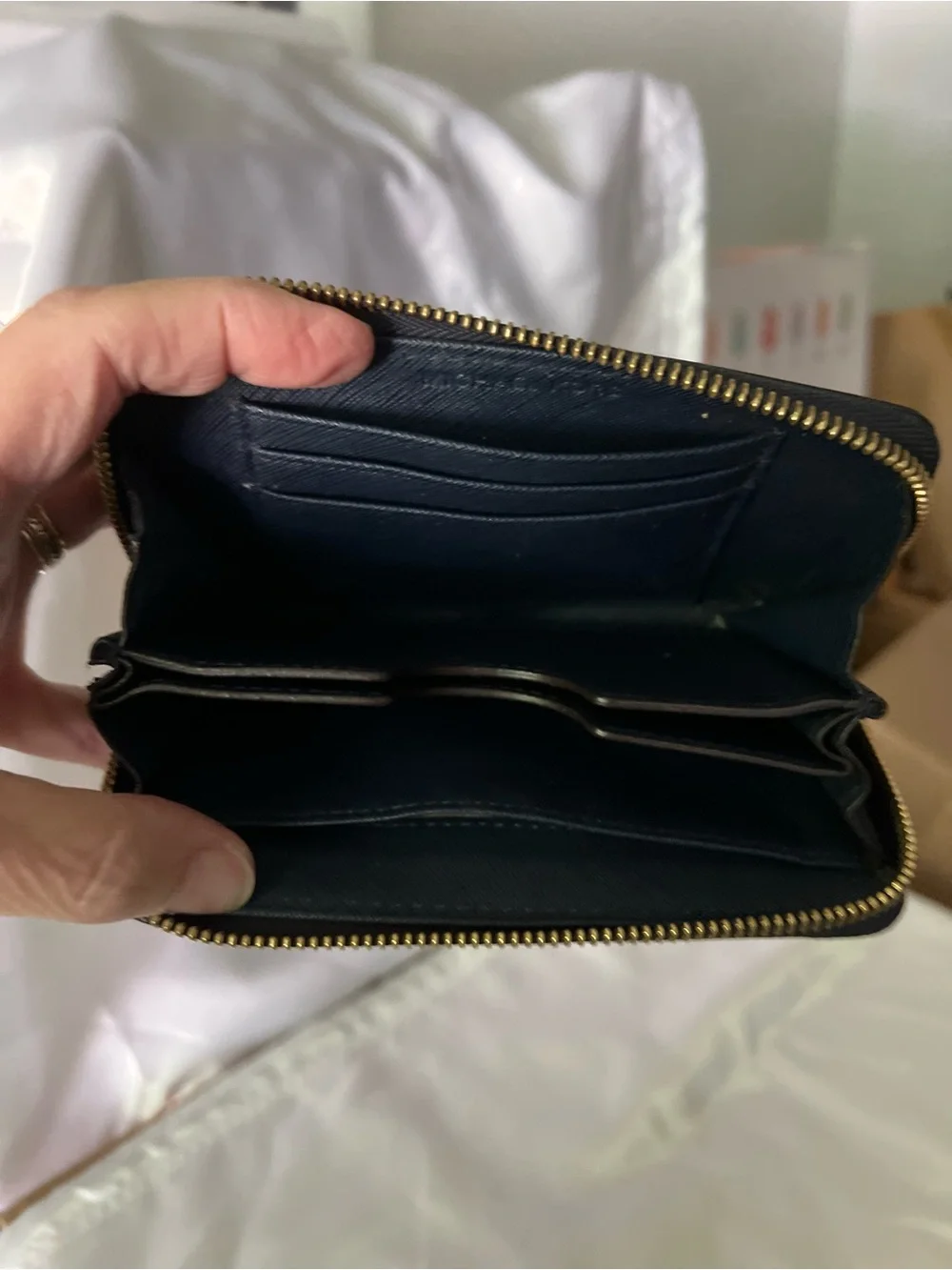 Michael Kors Black Leather with Gold Pyramid Studs wallet